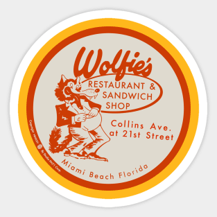 Vintage Wolfies Restaurant Miami Florida Ashtray Sticker